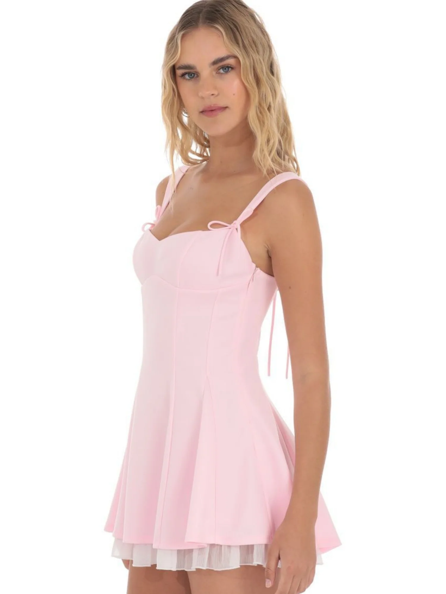 Splicing Straps And Suspenders Waist Shaping Mini&Short Dresses - Image 3