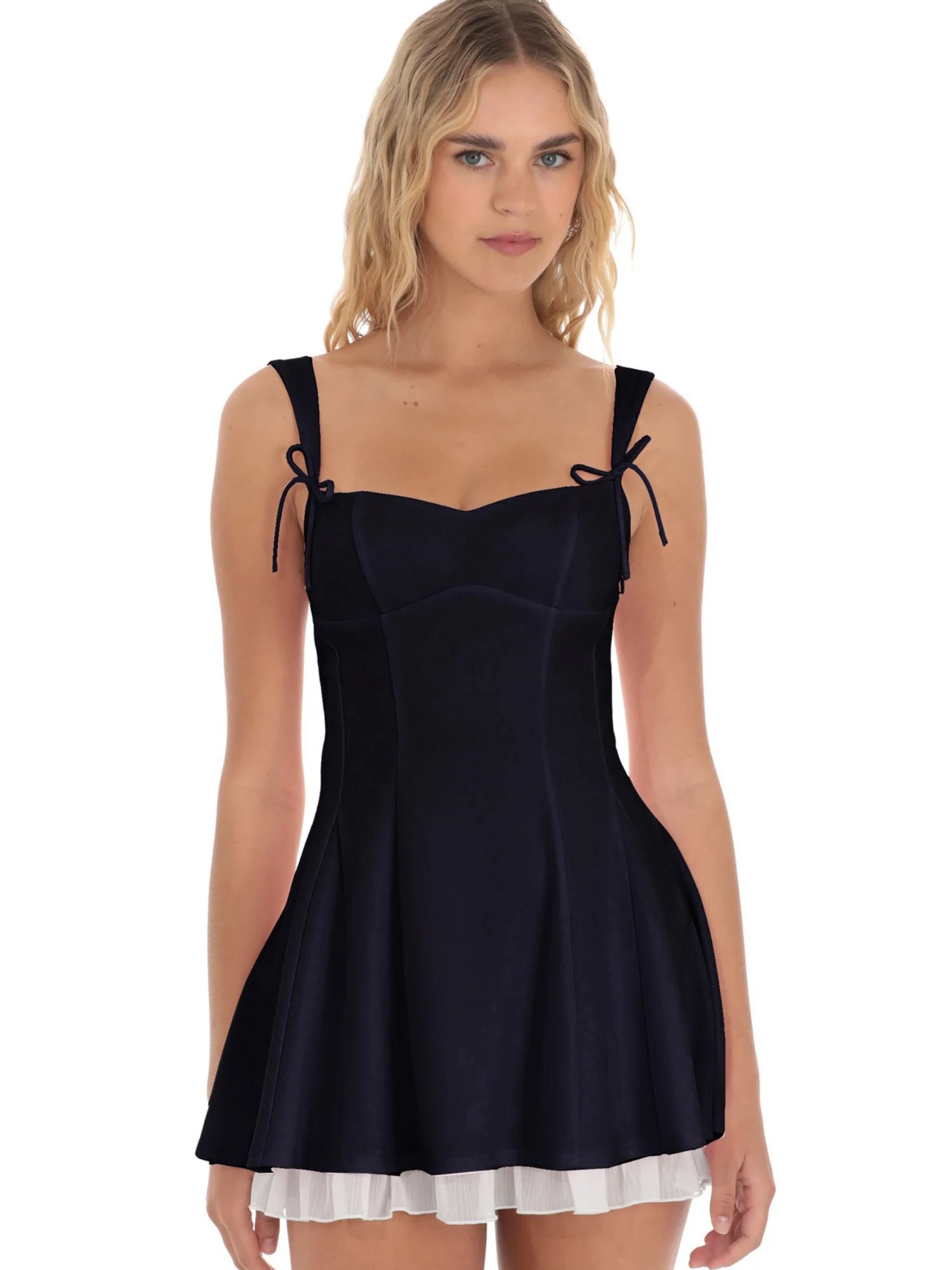Splicing Straps And Suspenders Waist Shaping Mini&Short Dresses - Image 4