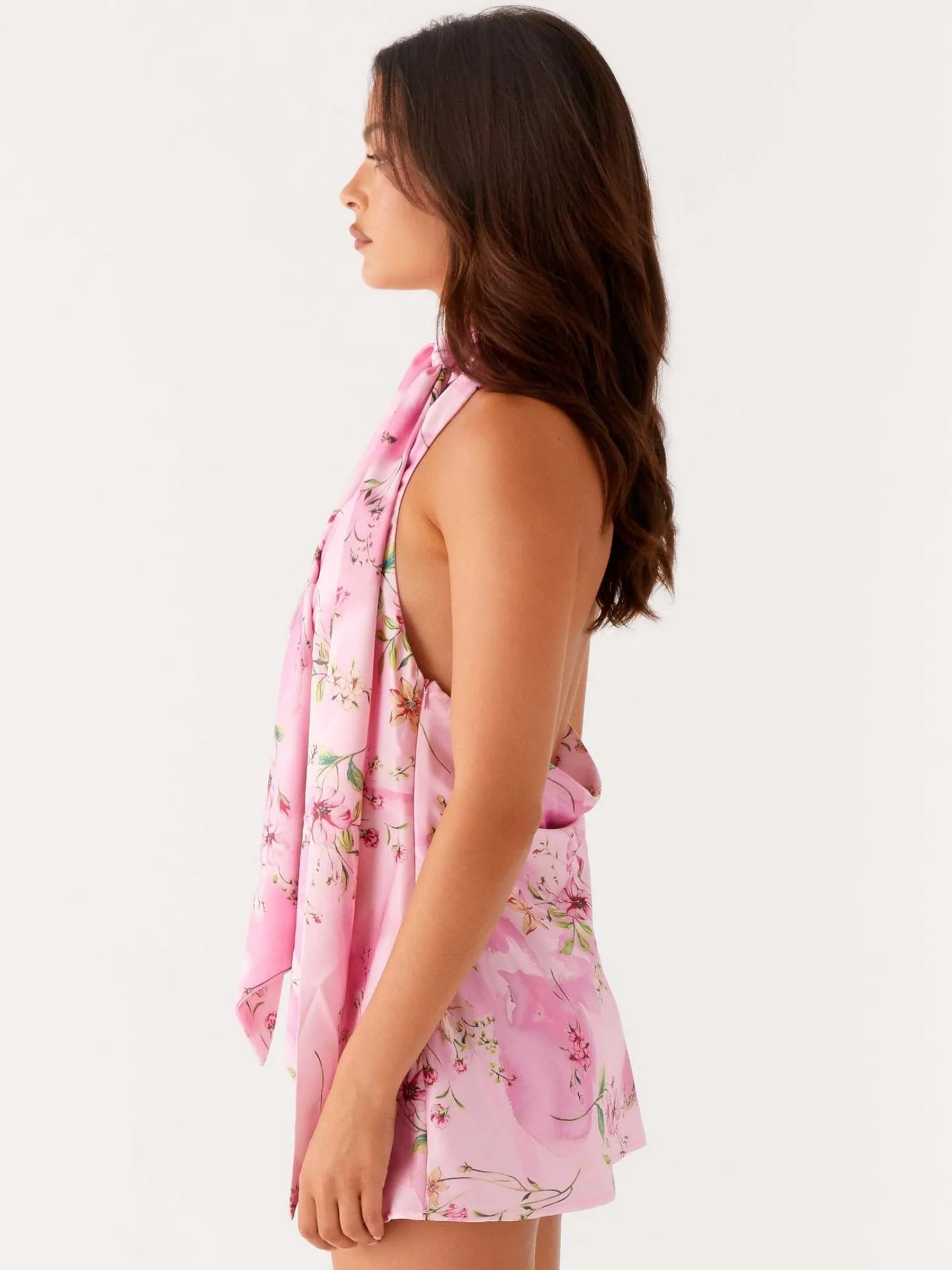 Floral Print Halter Neck And Backless Mini&Short Dresses - Image 5