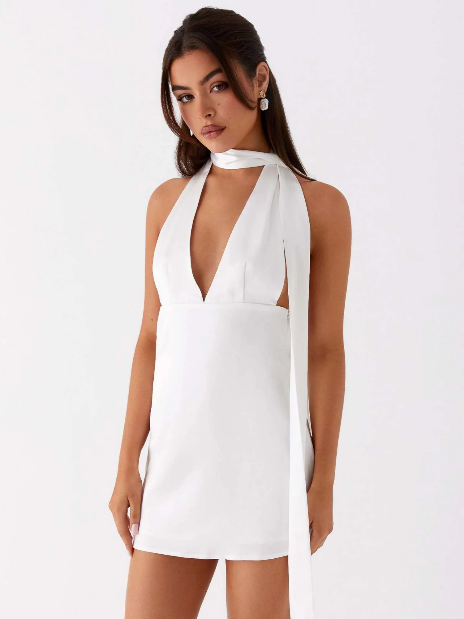 Printed Halter Neck Deep V Backless Mini&Short Dresses - Image 8