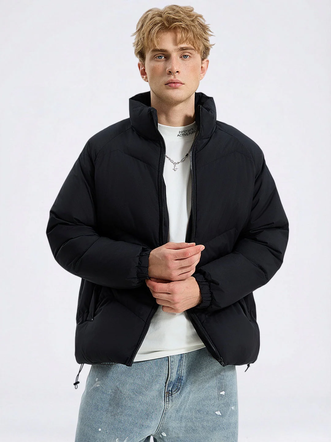 Solid Thermal Insulated Winter Puffer Jacket