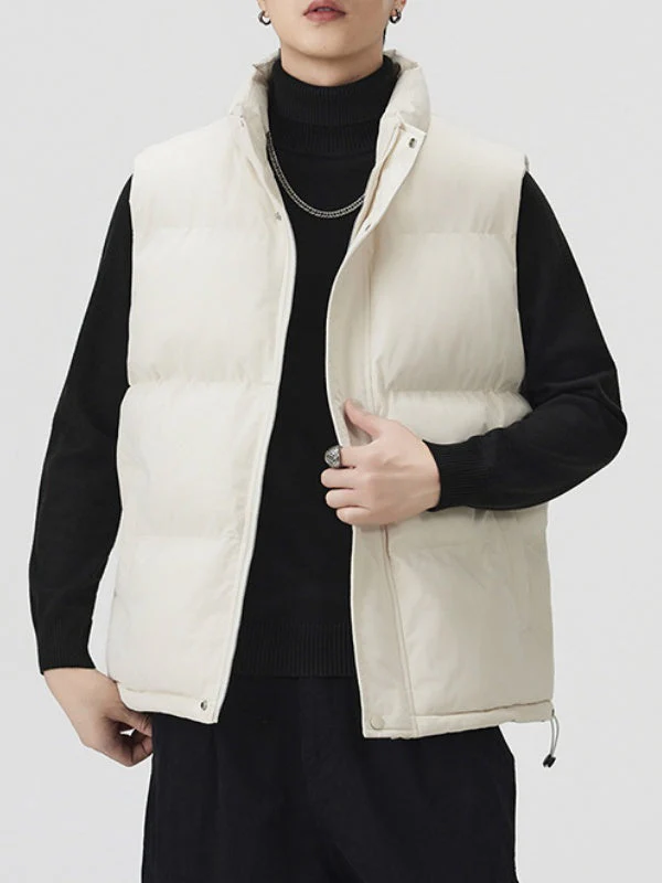 Stand-Collar Oversized Sleeveless Vest - Image 6