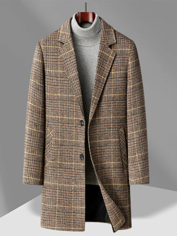 Mid-length Leisure Plaid Cotton Thickening Wool Coat - Image 7