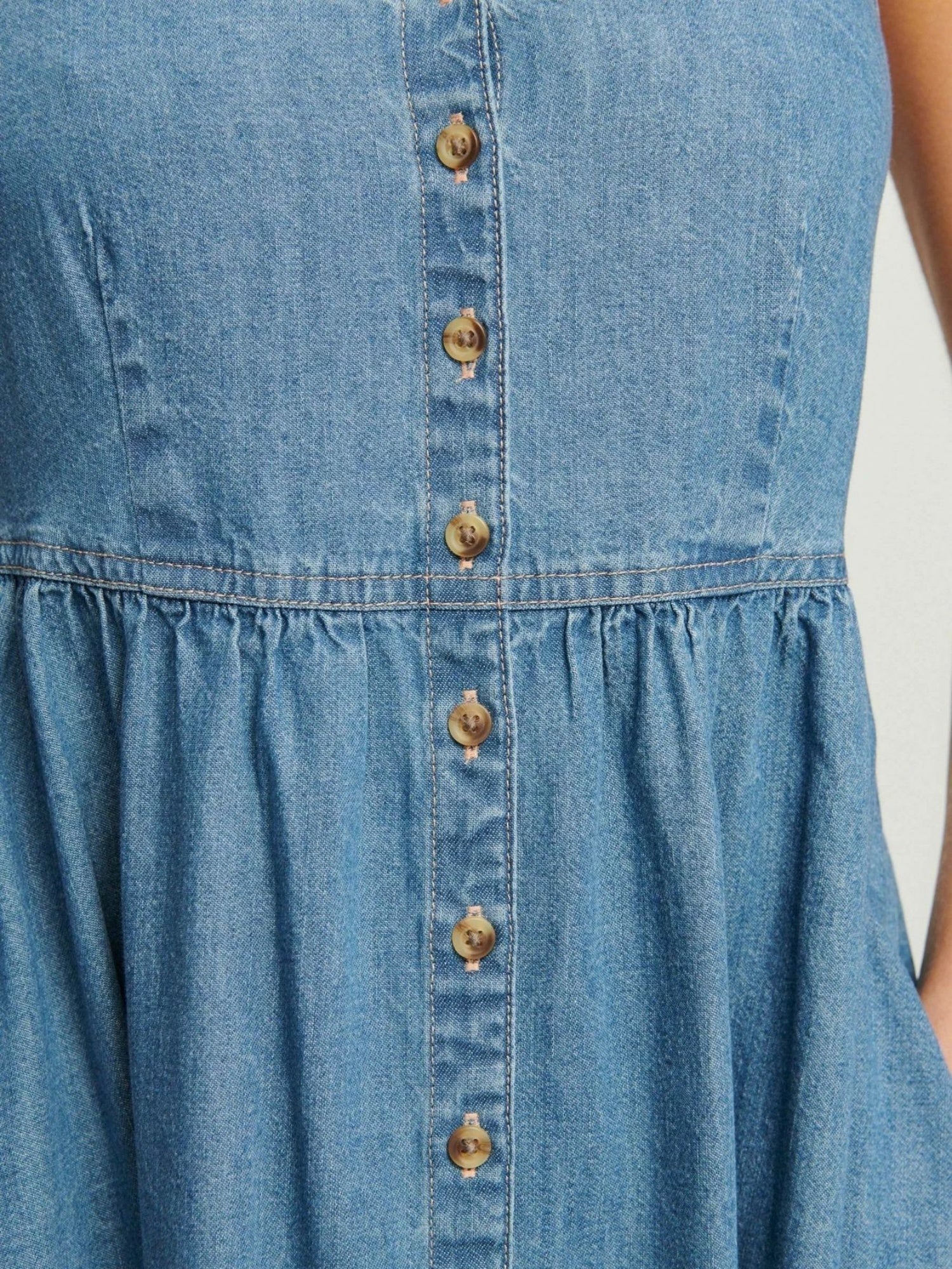 Denim Pocket Buttons Camisoles Maxi Dresses - Image 5