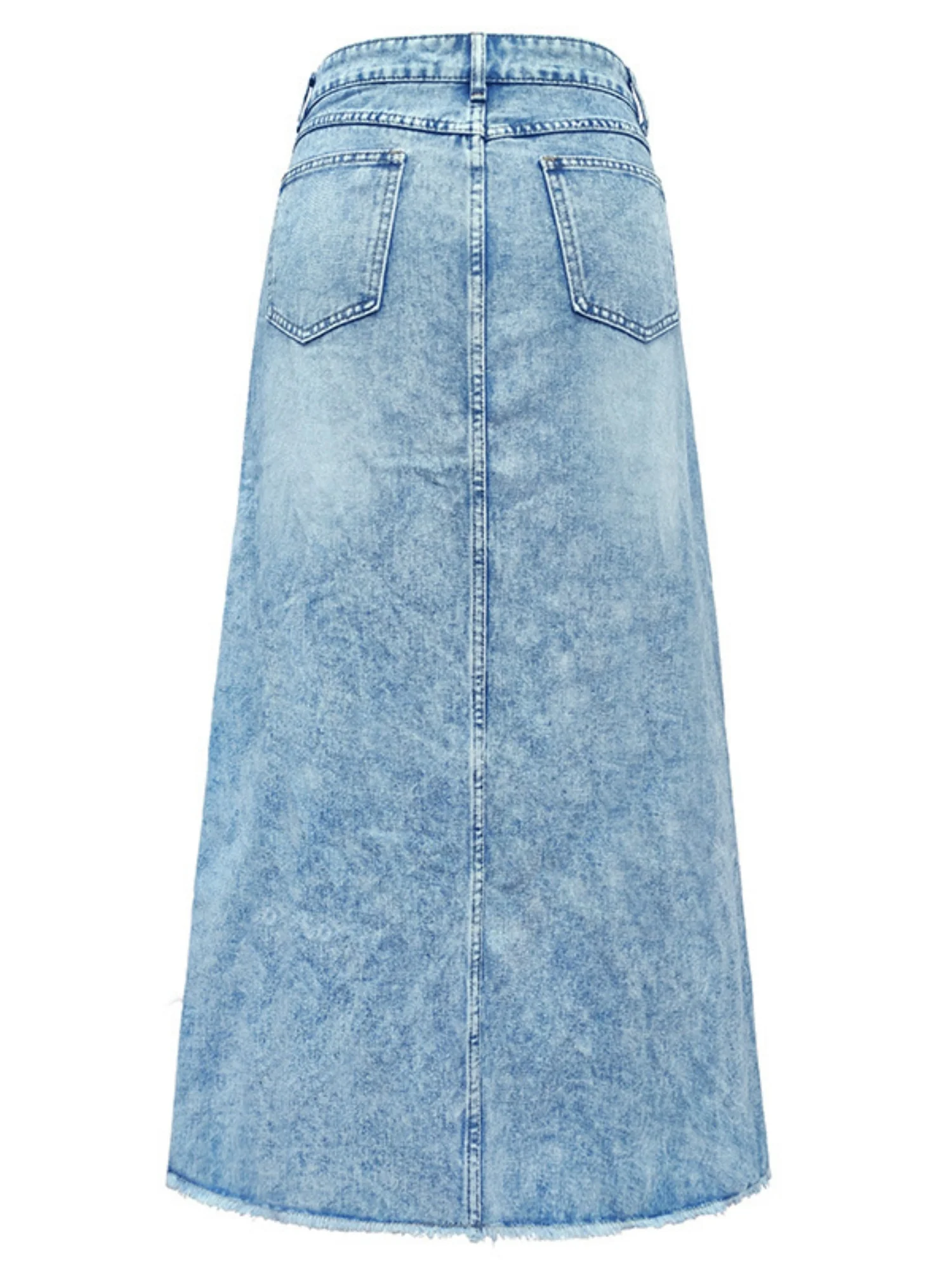 Denim Pocket High-waisted Skirts - Image 3