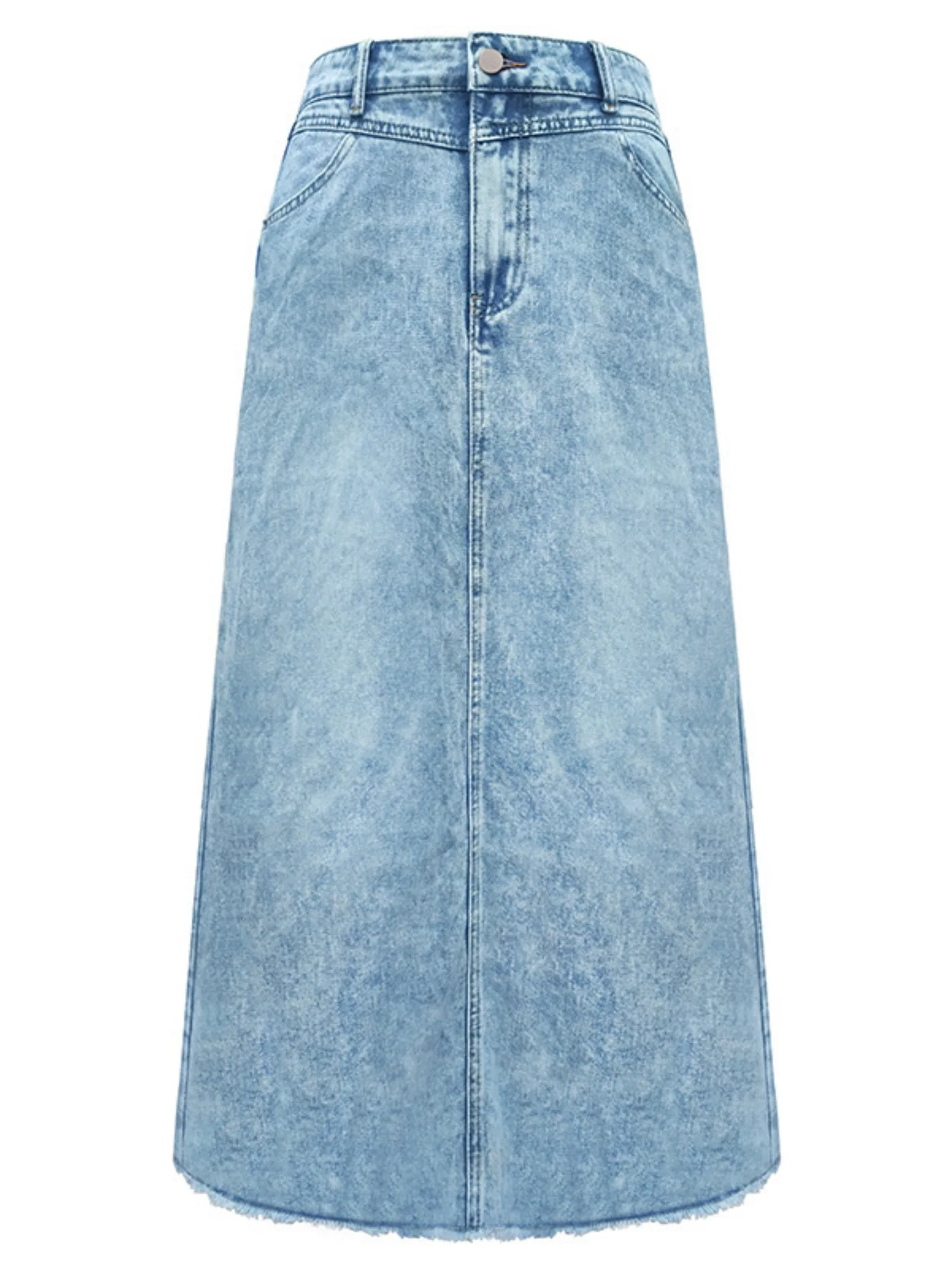 Denim Pocket High-waisted Skirts - Image 4