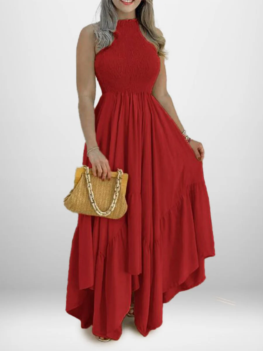 Halter Sleeveless Irregular Hem Temperament Vacation Parties Maxi Dresses - Image 2