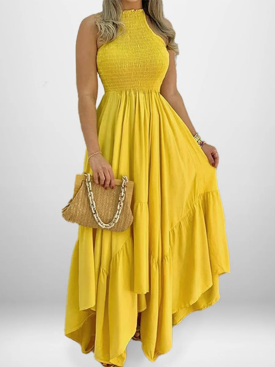 Halter Sleeveless Irregular Hem Temperament Vacation Parties Maxi Dresses - Image 5