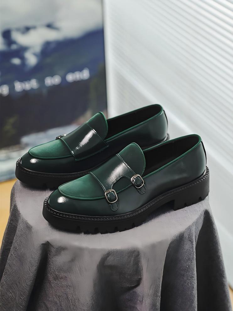 Patchwork Platform Slip-on Loafers - Image 13