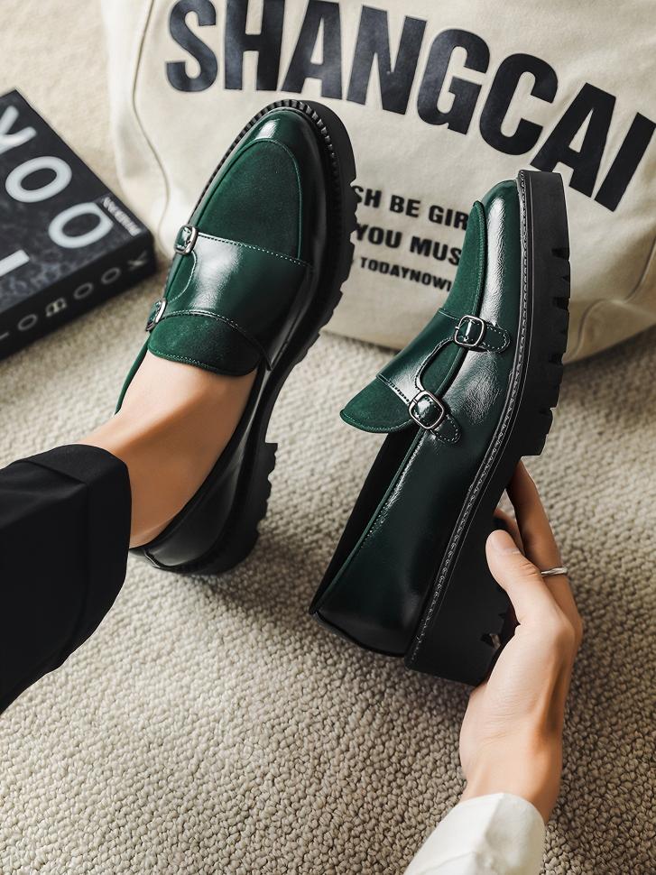 Patchwork Platform Slip-on Loafers - Image 16