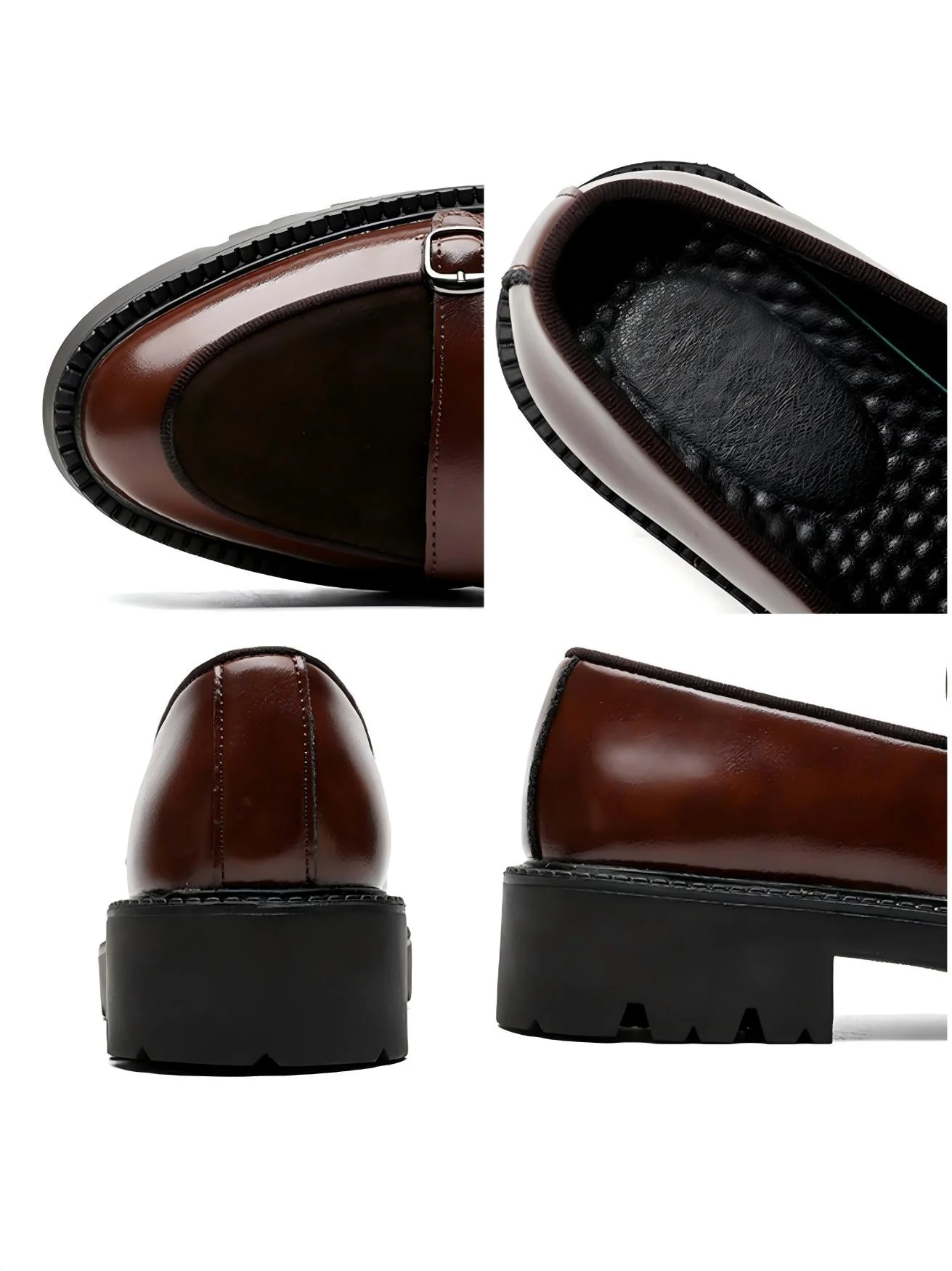 Patchwork Platform Slip-on Loafers - Image 19