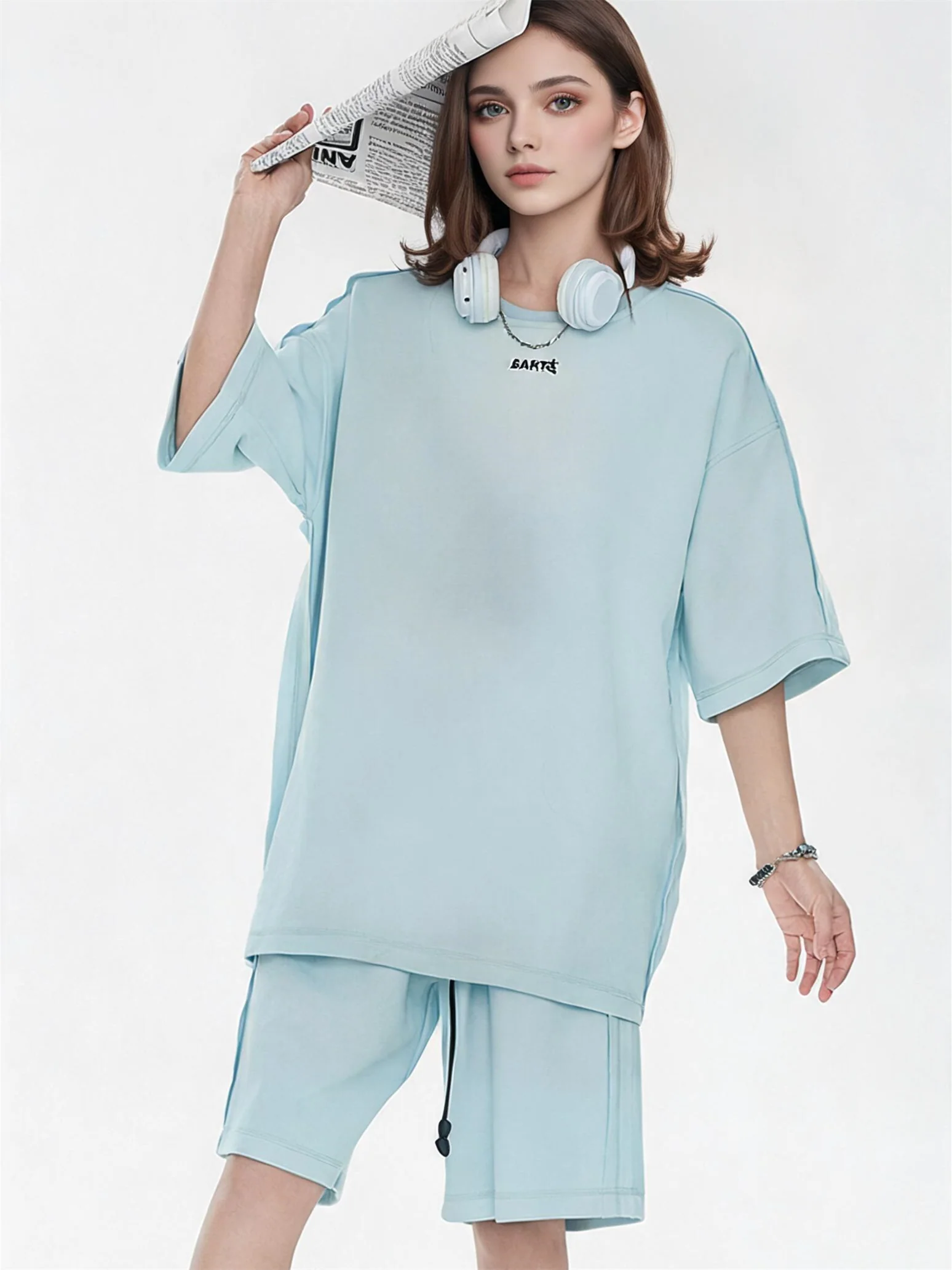 Solid Color, Relaxed Style, Two-piece Set For Home And Outings - Image 14