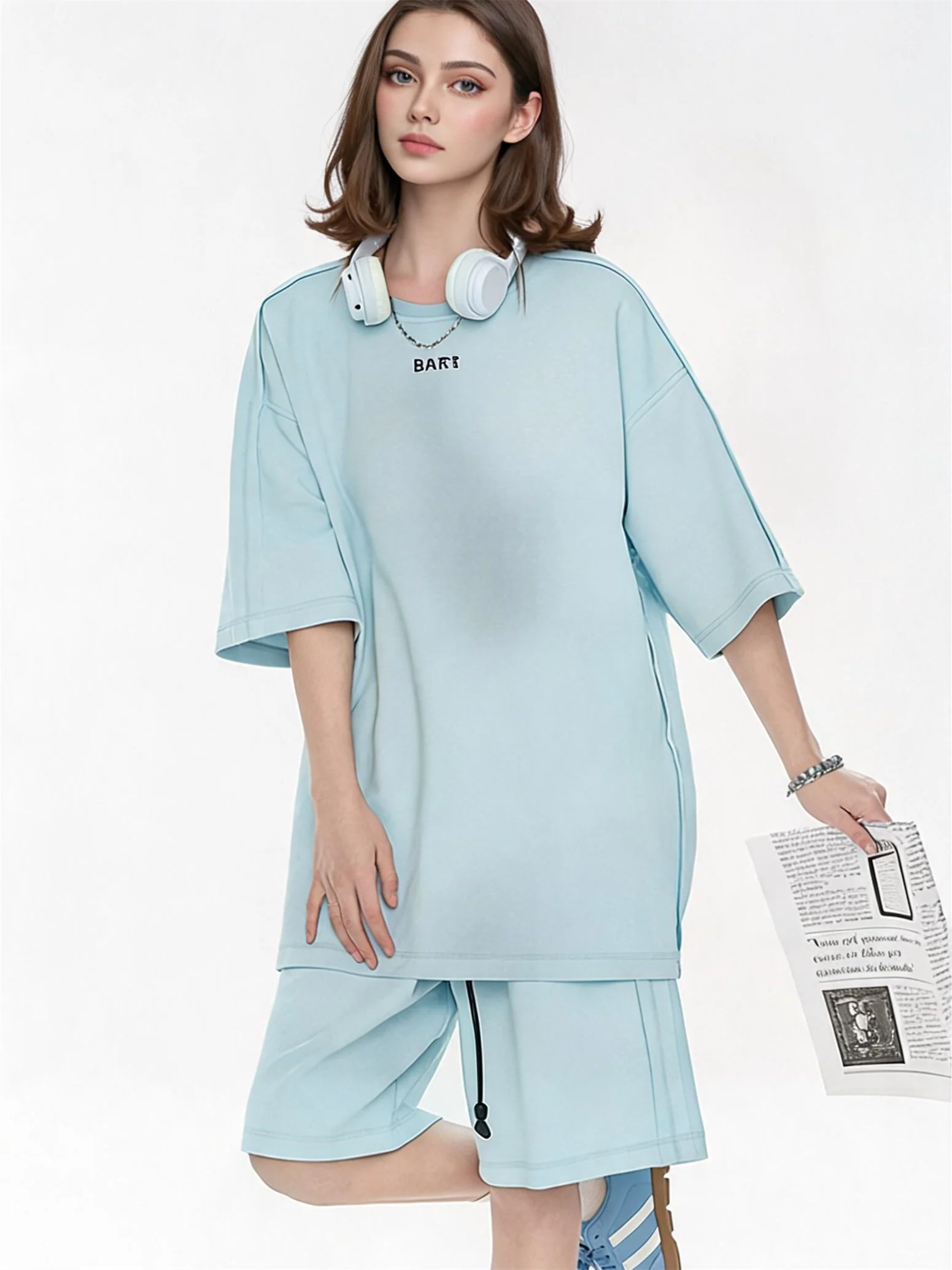 Solid Color, Relaxed Style, Two-piece Set For Home And Outings - Image 15
