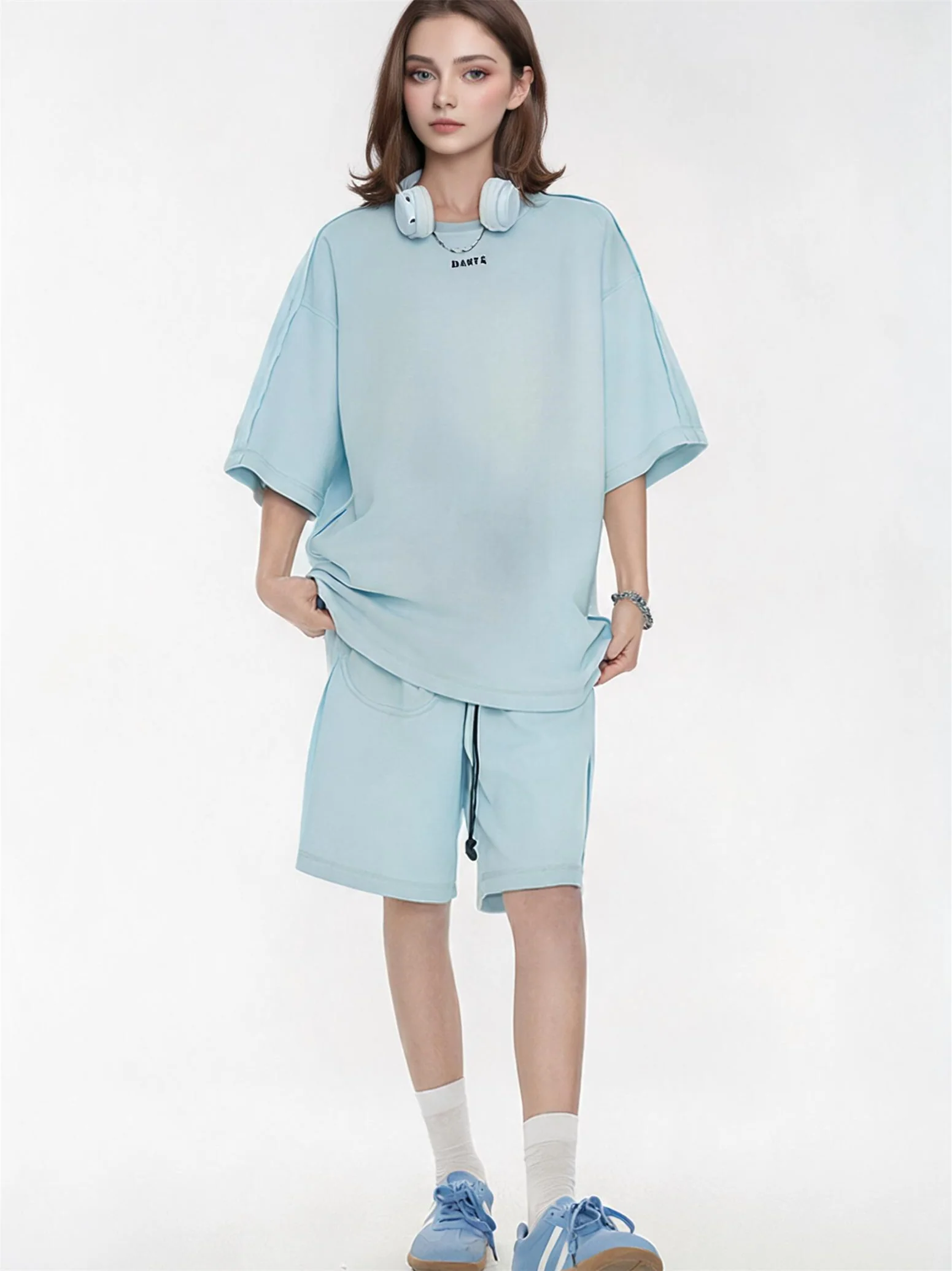 Solid Color, Relaxed Style, Two-piece Set For Home And Outings - Image 16