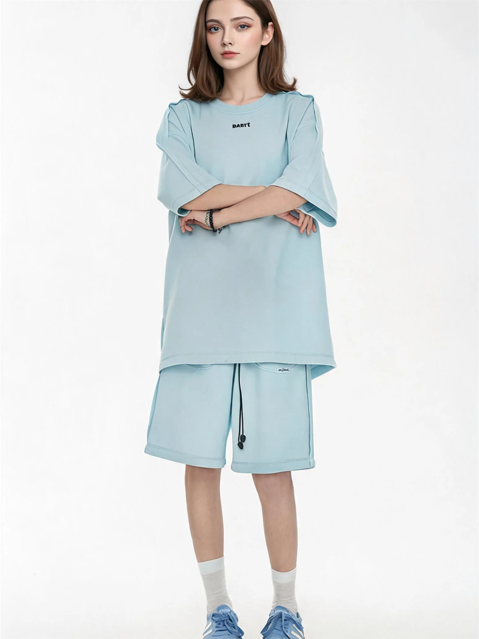 Solid Color, Relaxed Style, Two-piece Set For Home And Outings - Image 17