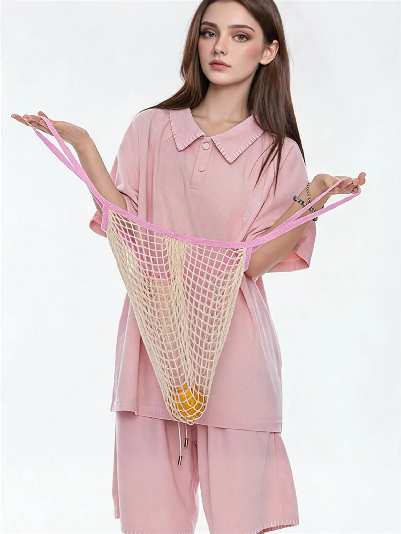 Raglan Sleeve Wide-leg Pants Lazy Style Set - Image 5