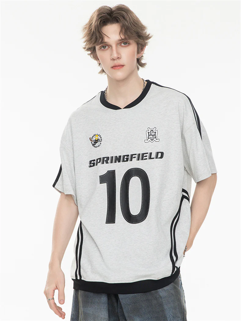 Sweet And Cool Girl Loose V-neck Sports Jersey T-shirt - Image 21