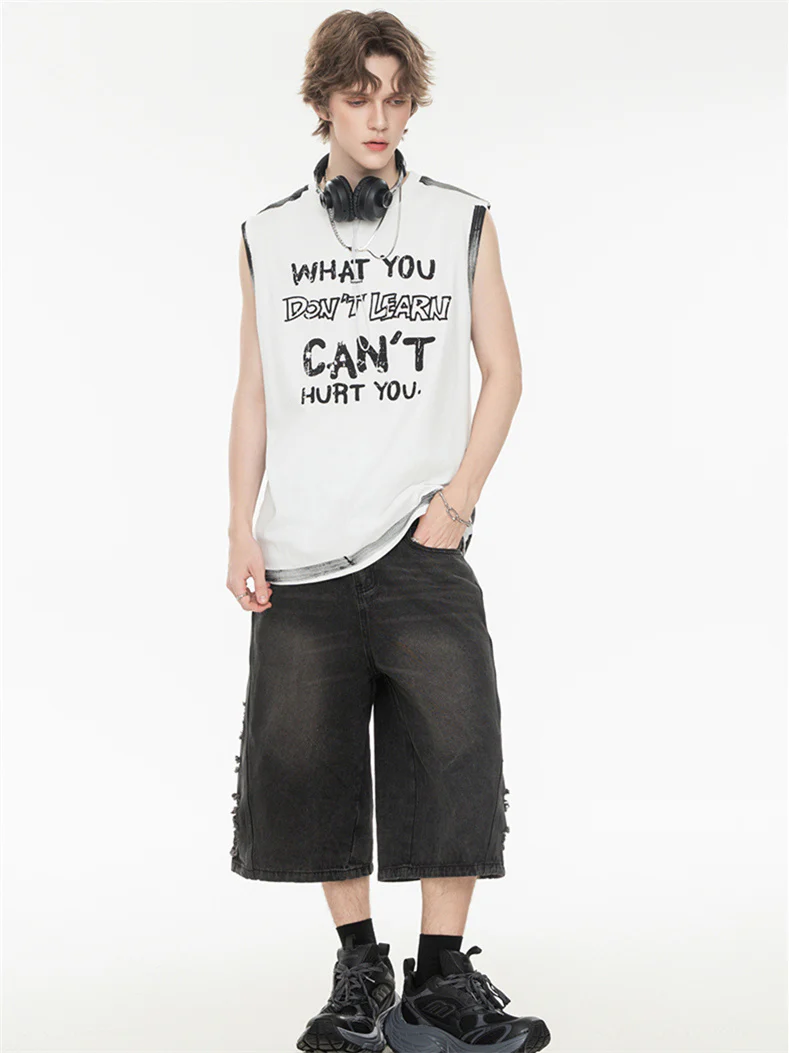Street Graffiti Loose-fitting Sleeveless Sports Top - Image 4