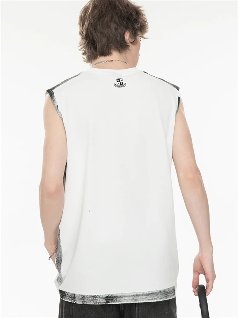 Street Graffiti Loose-fitting Sleeveless Sports Top - Image 5