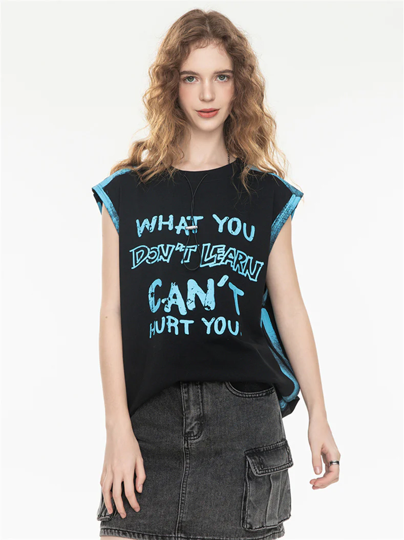 Street Graffiti Loose-fitting Sleeveless Sports Top - Image 7