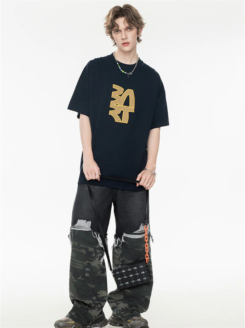 High Street Loose-fitting T-shirt With Large Symbol Print - Image 15