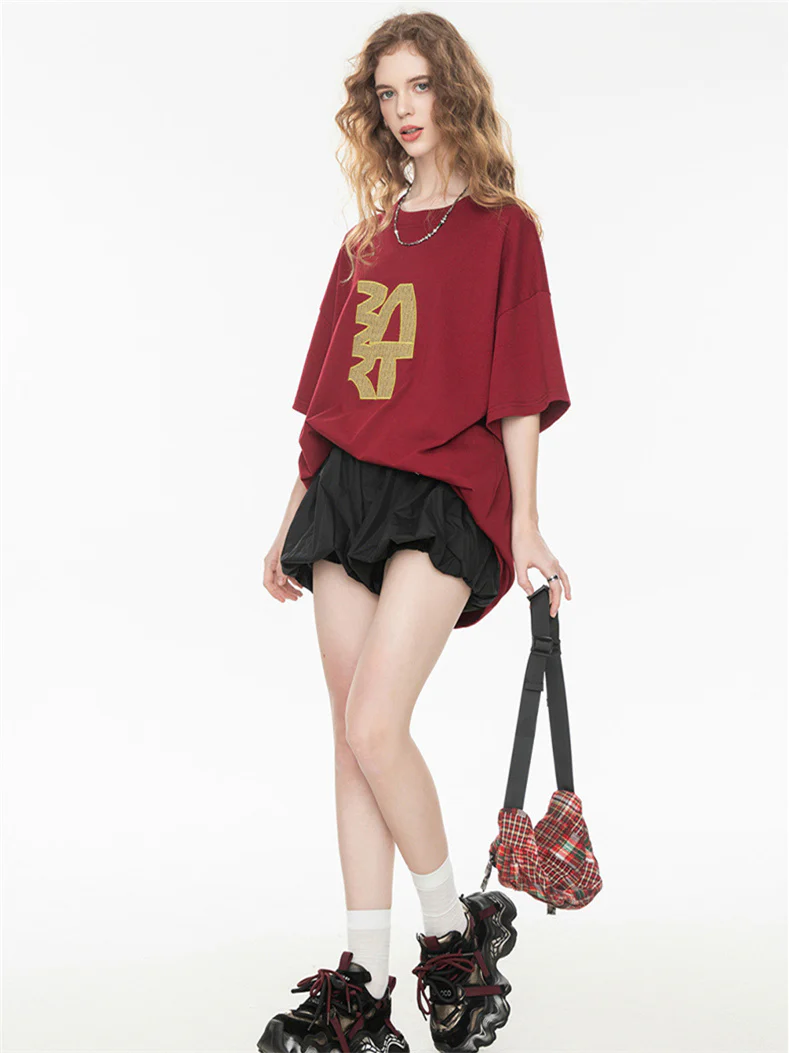 American Street Style Cartoon Graffiti Oversized T-shirt - Image 13