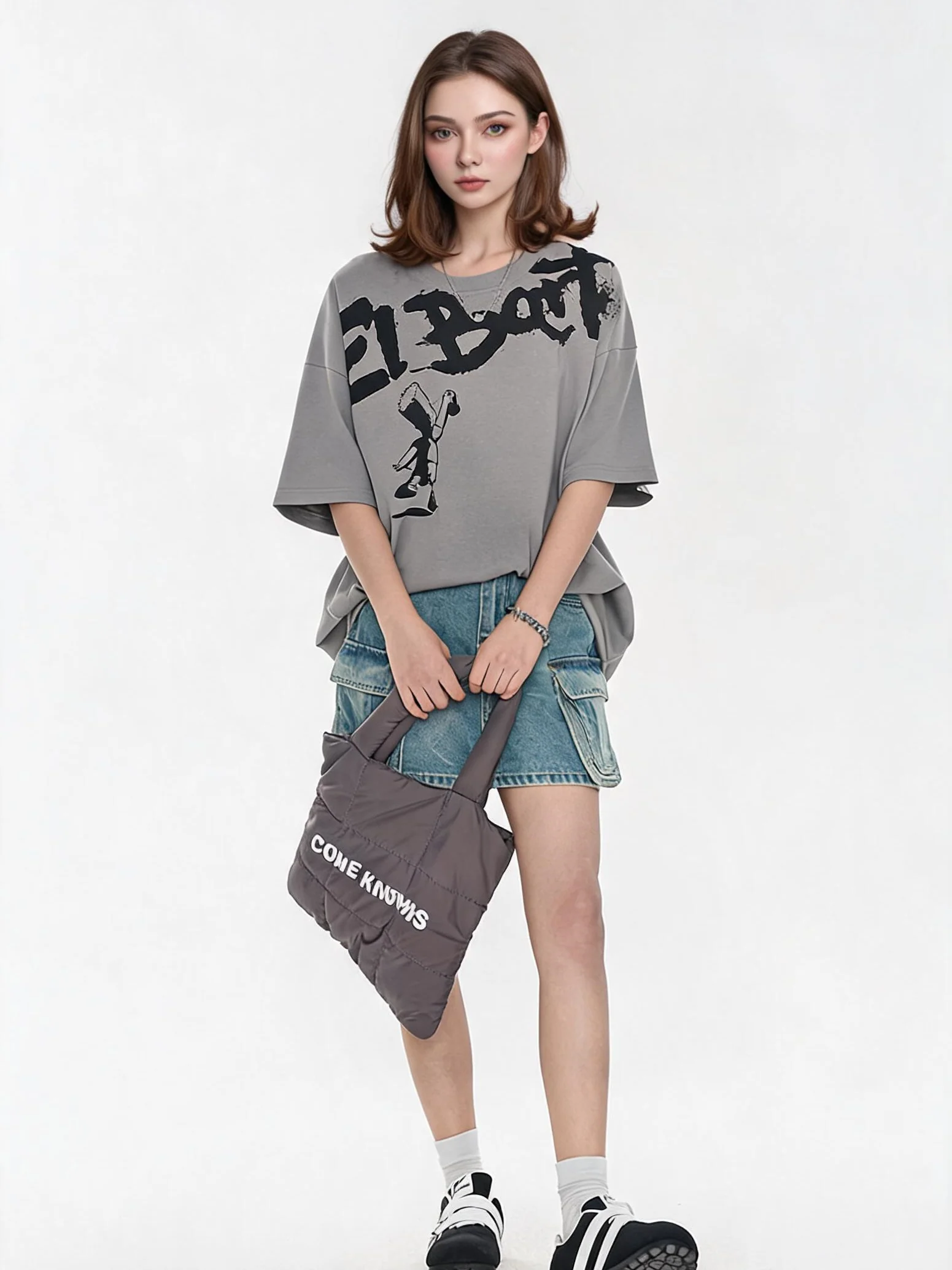 American Street Style Cartoon Graffiti Oversized T-shirt - Image 6