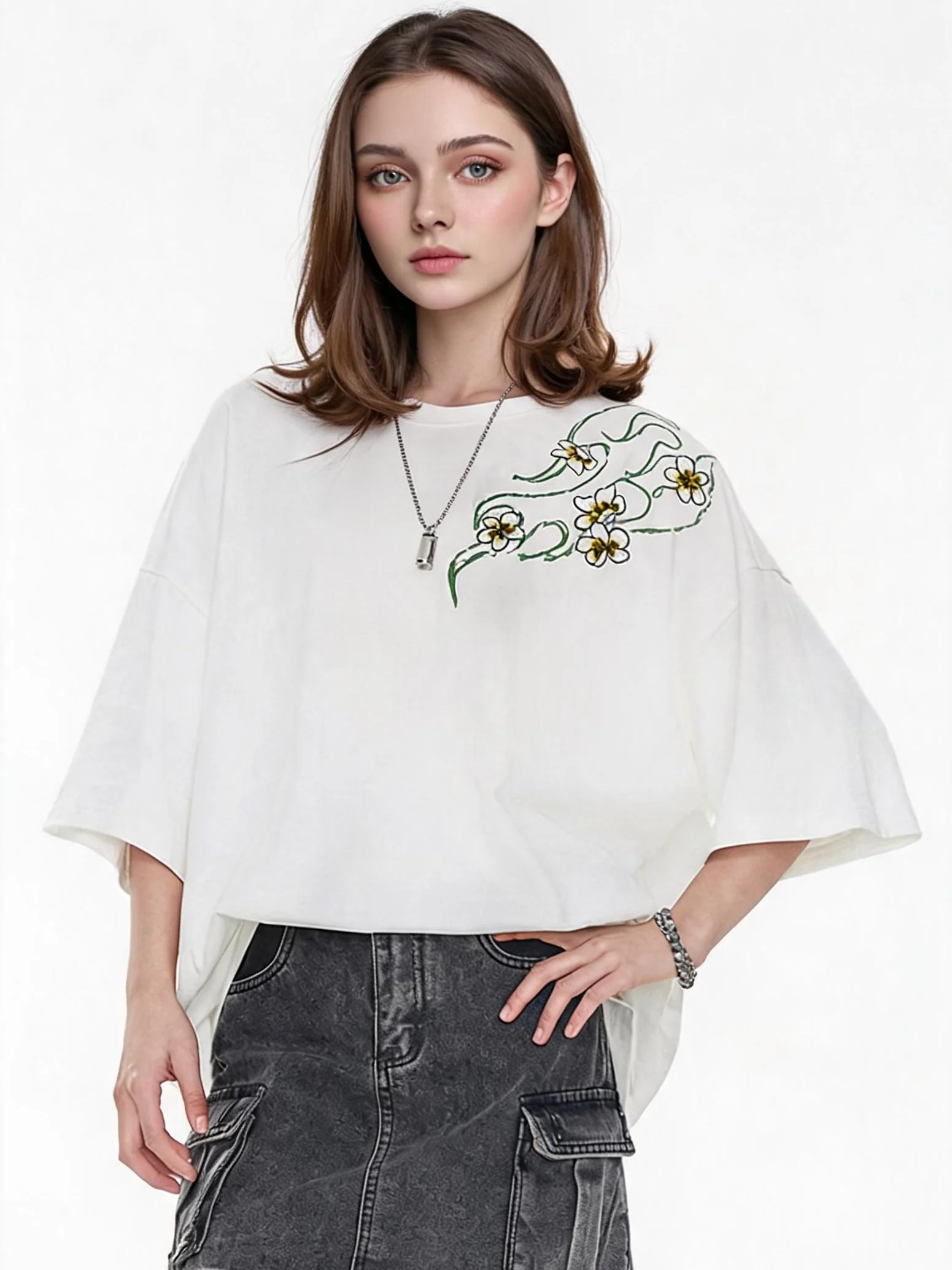 Fresh And Gentle Style Oversized Casual T-shirt - Image 6