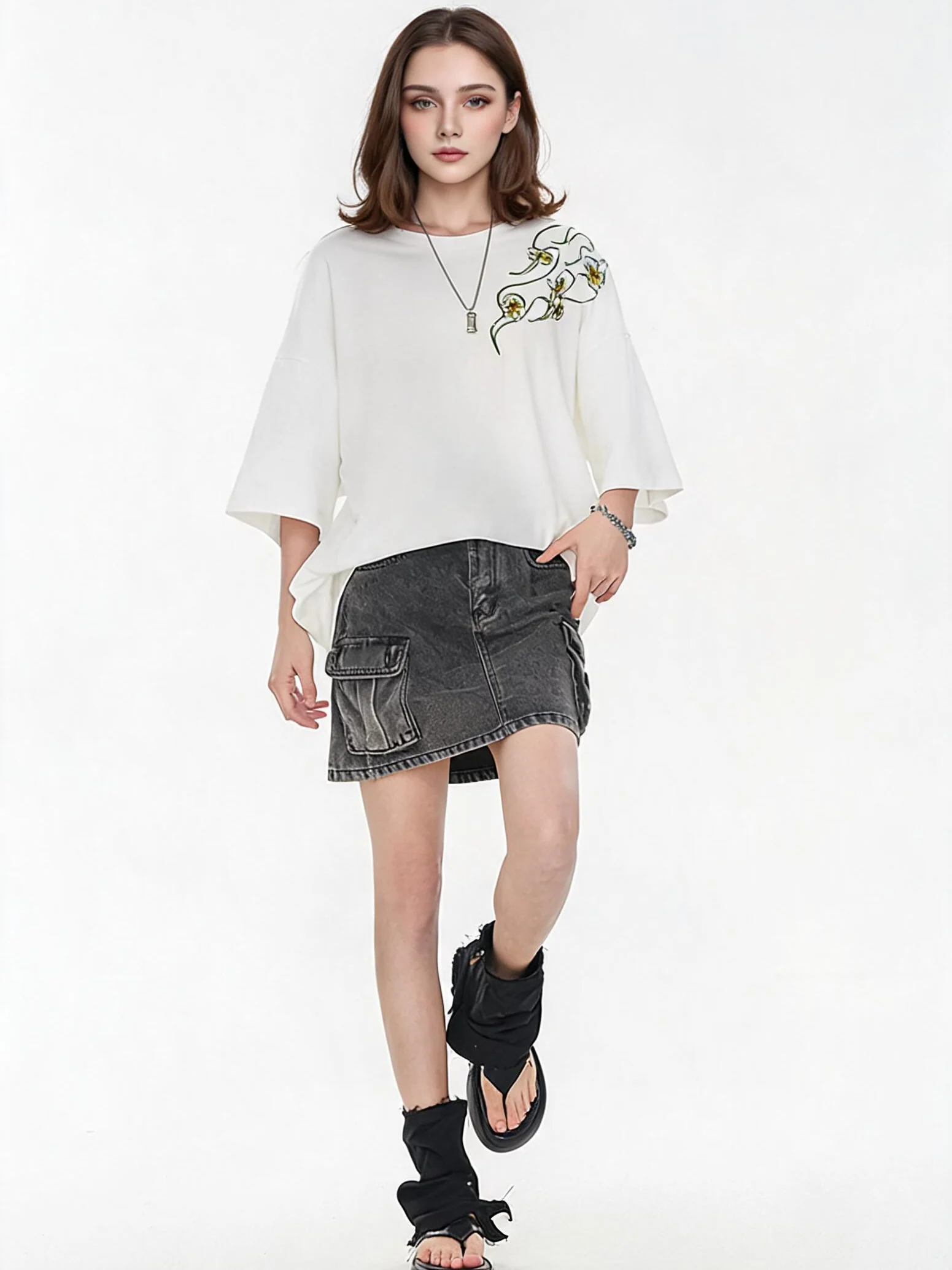 Fresh And Gentle Style Oversized Casual T-shirt - Image 7
