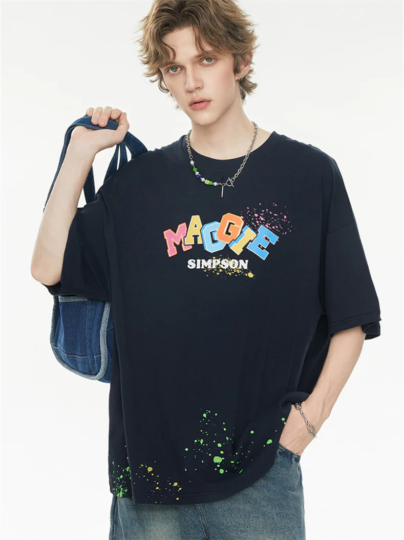 Playful 3D Bubble Print Drop Shoulder Short Sleeve - Image 11