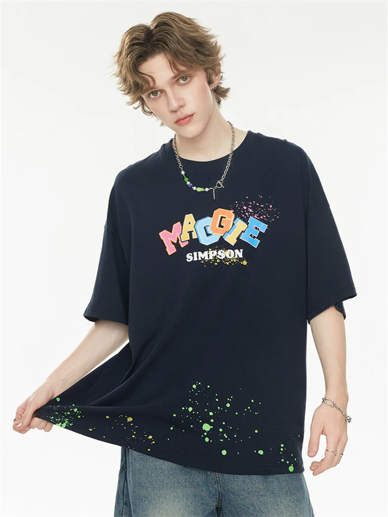 Playful 3D Bubble Print Drop Shoulder Short Sleeve - Image 12
