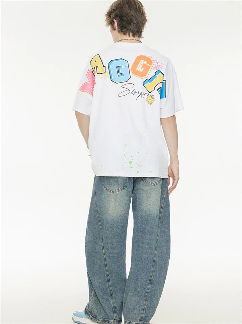 Playful 3D Bubble Print Drop Shoulder Short Sleeve - Image 4