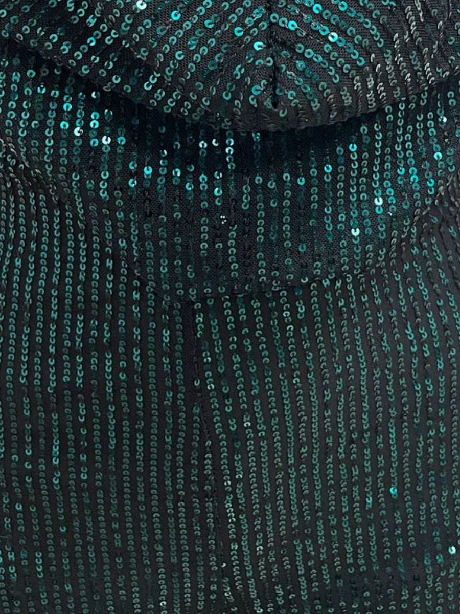 Sleeveless Halter Sequined Jumpsuit - Image 2