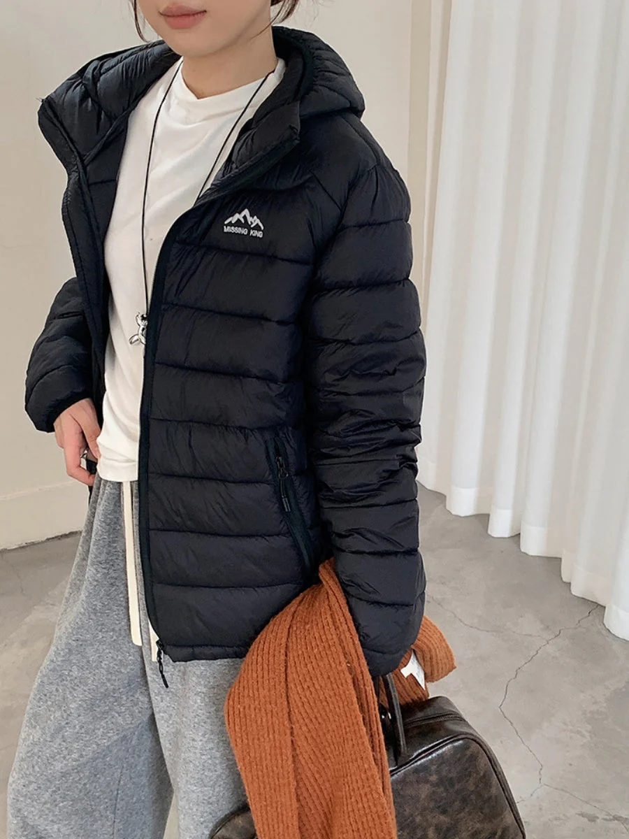 Zippered Pocket Quilting Lightweight Coat Stuffing Leisure Outdoor Cotton-padded Clothing - Image 2