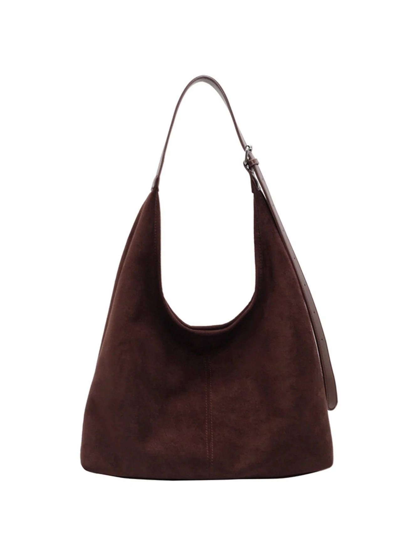 Large Capacity Suede Shoulder Bag - Image 9