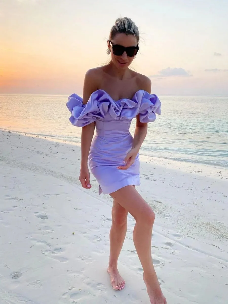 Sexy 3D Floral Mini Dress With Ruffles - Image 14
