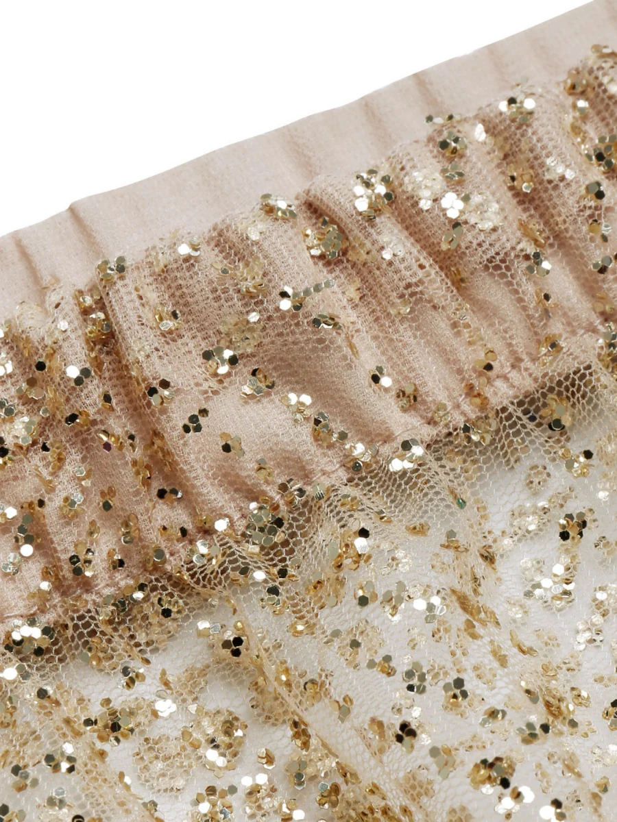 Beach Cover-up With Slits And Tie-up Shimmering Sequined Skirt - Image 11