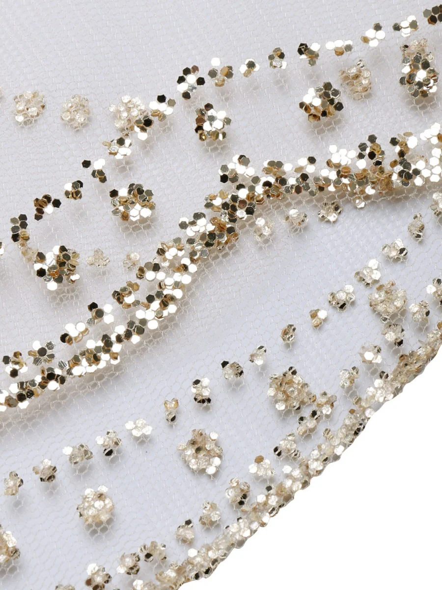 Beach Cover-up With Slits And Tie-up Shimmering Sequined Skirt - Image 13
