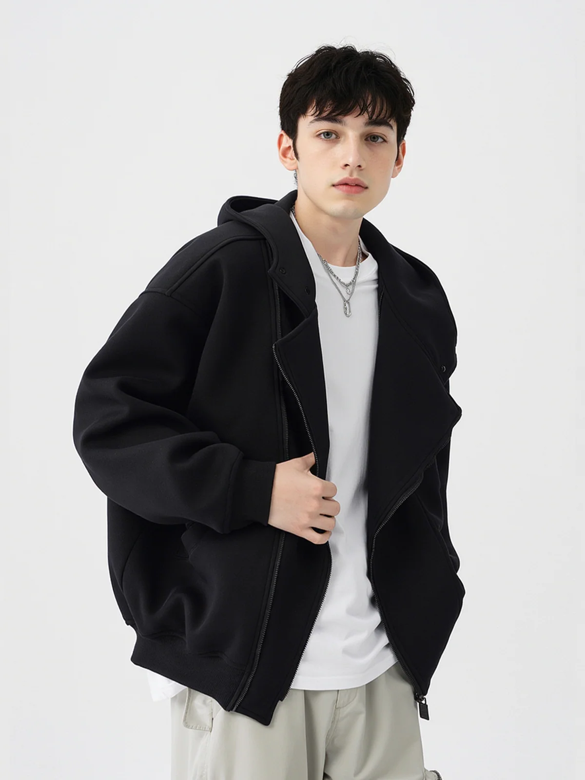 Double Zipper Hoodies Jackets - Image 3