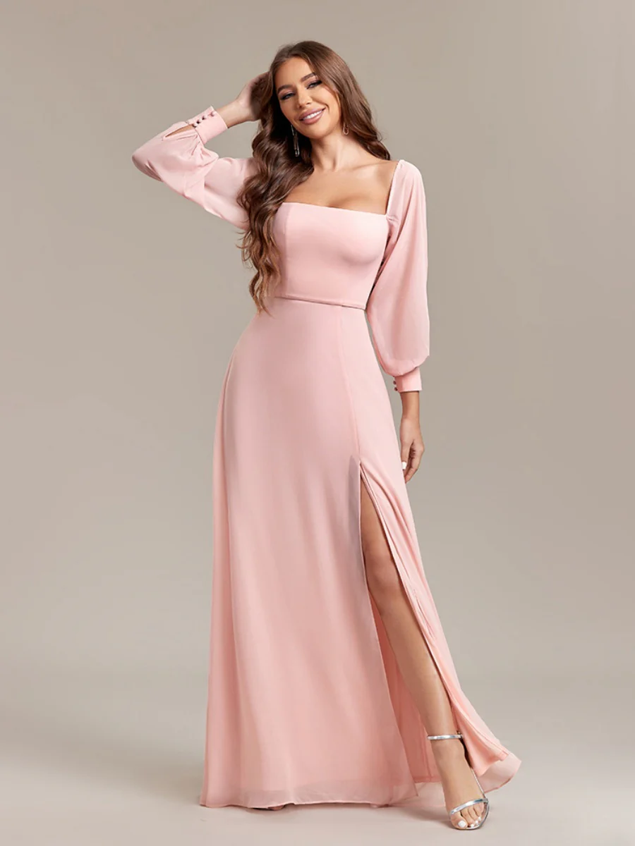 Grace Bandage Slit Formal Dress Chiffon Maxi Dresses - Image 2
