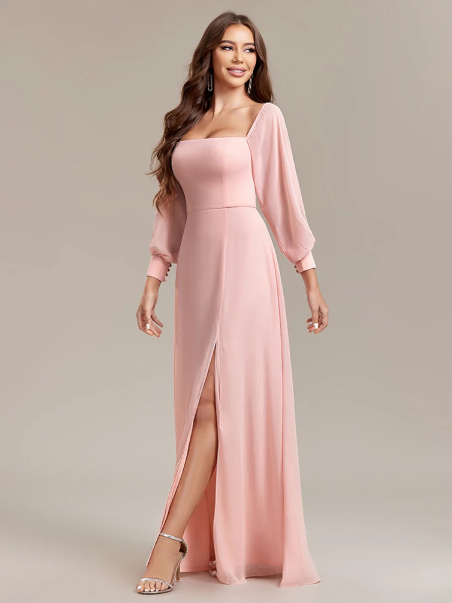 Grace Bandage Slit Formal Dress Chiffon Maxi Dresses - Image 6