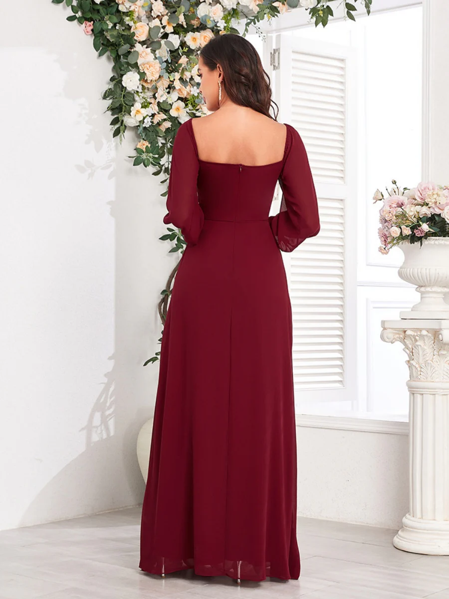 Grace Bandage Slit Formal Dress Chiffon Maxi Dresses - Image 9