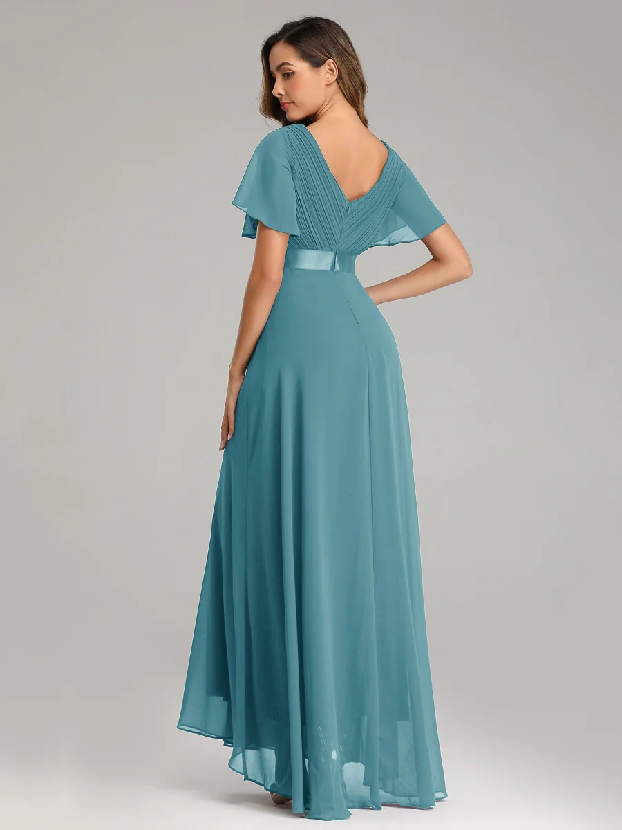 V-neck Chiffon Large Skirt Temperament Formal Dress Maxi Dresses - Image 3