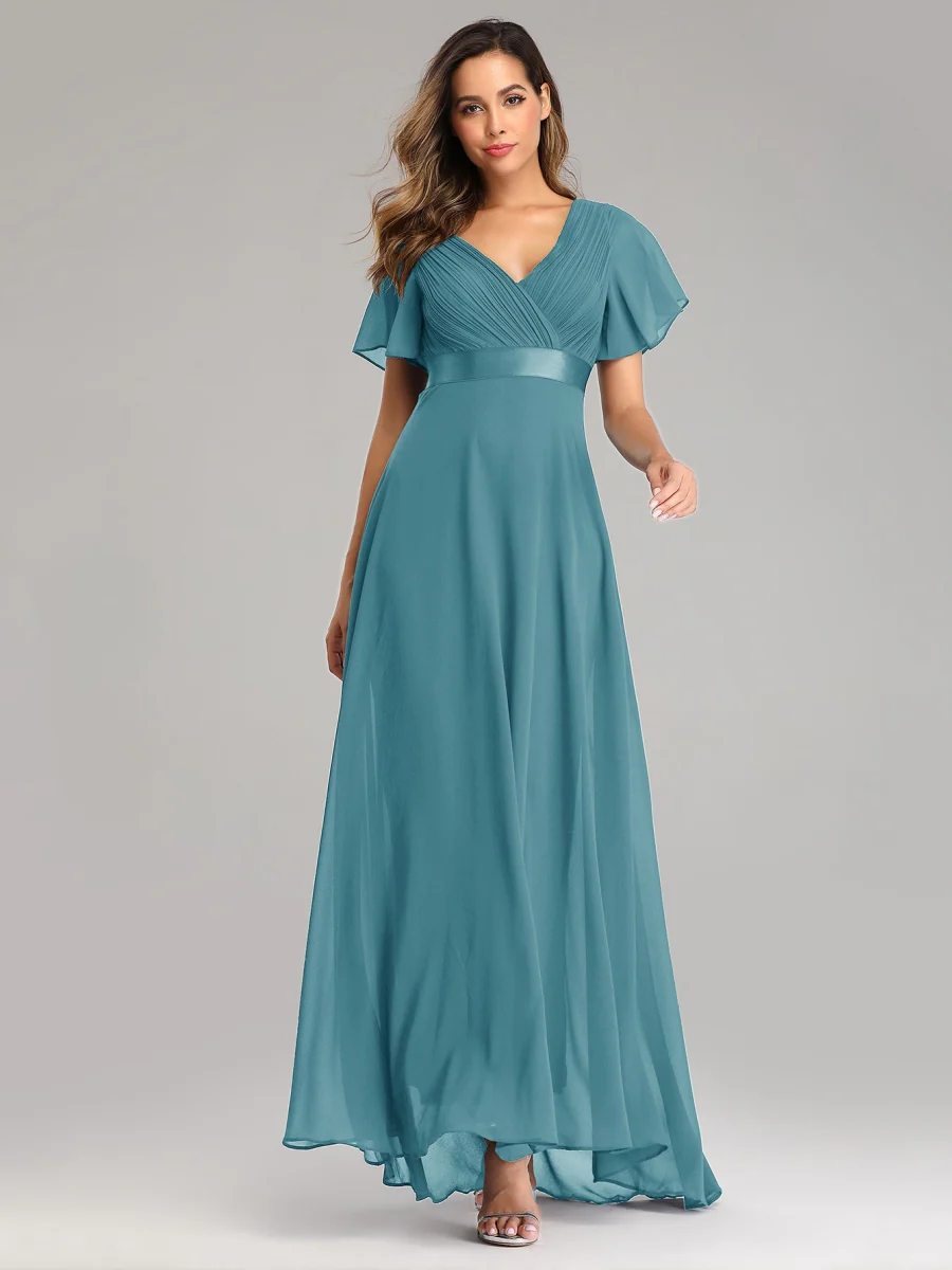 V-neck Chiffon Large Skirt Temperament Formal Dress Maxi Dresses - Image 4