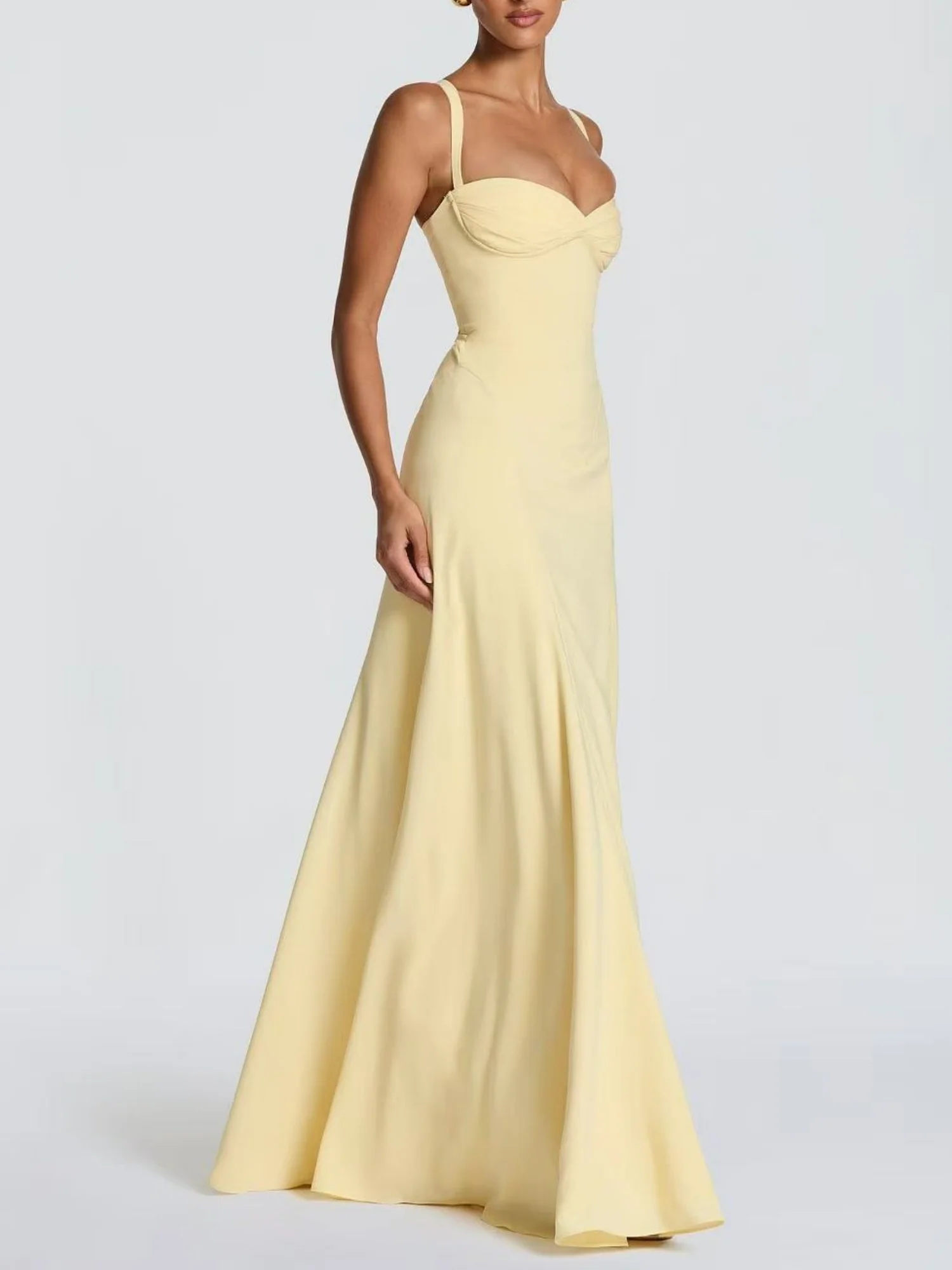 Backless Strappy Neckband Large Skirt Maxi Dresses - Image 3