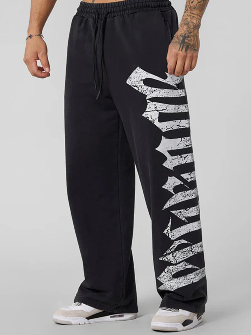 Bodybuilding Jogging Printed Wide-leg Pants - Image 2