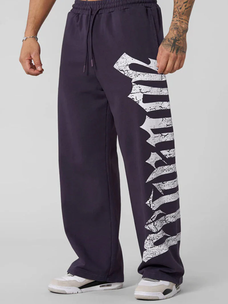 Bodybuilding Jogging Printed Wide-leg Pants - Image 5