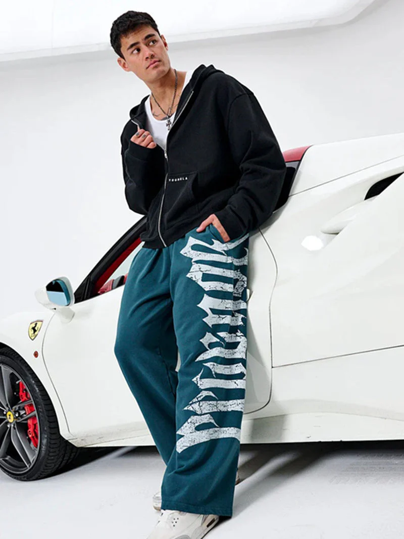 Bodybuilding Jogging Printed Wide-leg Pants - Image 6