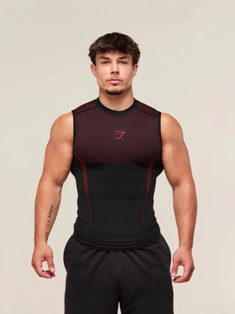 GYMSHARK Fitness Stretch Breathable Tight Tank Tops - Image 16