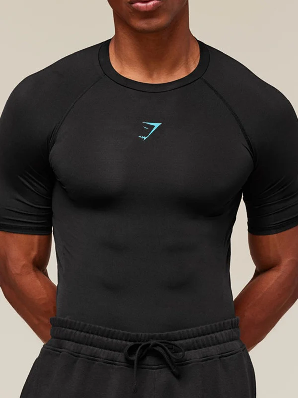GYMSHARK Sports Fitness Running Printed Tight T-shirts - Image 10